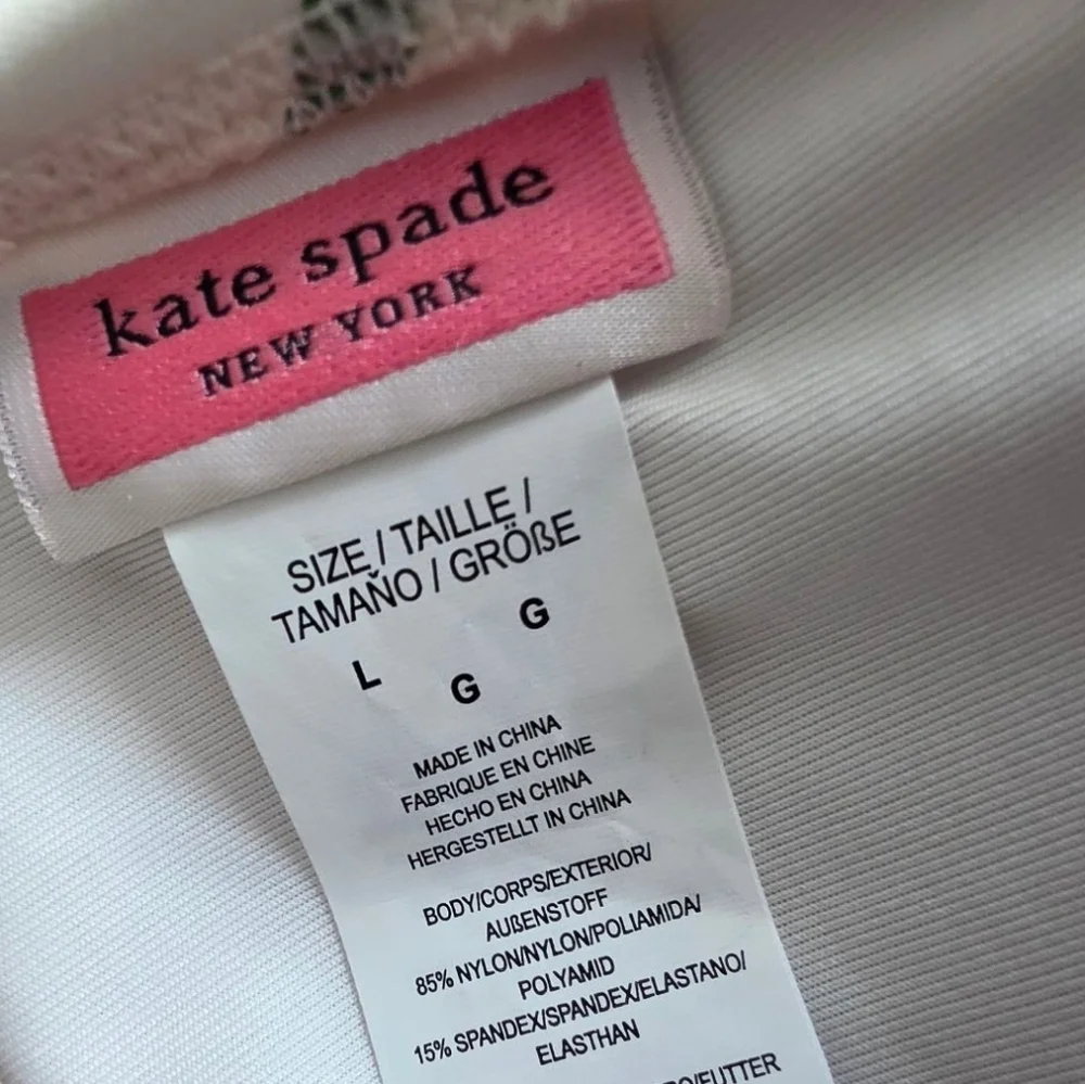 NWT Kate Spade Party Stripe Triangle Bikini Two Piece Swimsuit Sz Large S3A226S